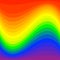 Wavy, distorted stripes, lines with faded rainbow, rgb colors