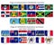 Wavy flags of Caribbean countries