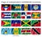 Wavy flags of independent Caribbean countries