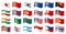 Wavy flags set - Asia & Oceania