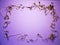 Wavy golden ribbon frame on lilac background, copy space for new year, christmas