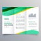 Wavy green trifold business brochure design