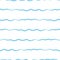 Wavy lines seamless vector pattern background. Uneven blue doodle style horizontal stripe with dotted texture. Linear