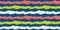 Wavy lines vector seamless border. Chunky uneven wide horizontal wavy stripe banner. Striped geometric repeat in neon