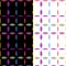 Wavy multicolor check grid seamless pattern. Geometric zigzag colorful line illustration. White, black easy editable