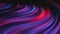 Wavy neon lines in purple and pink. Movement along waves of neon rays. Smooth movement