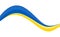 Wavy pattern with Ukraine national flag, border frame striped flag of Ukraine. Symbol, poster banner of the Ukrainian flag. ribbon