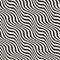 Wavy Ripple Stripes. Vector Seamless Black and White Pattern.