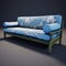 Wavy Sofa 3d Model: Serene Maritime Themes In Manga Style