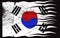 Wavy South Korea Flag Grunged