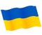 Wavy Ukrainian flag vector icon