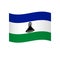 Wavy vector flag of Lesotho