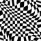 Wavy Warped Black and White Checks