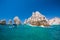 Wavy water in front of Arches of Cabo San Lucas