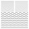 Wavy zigzag curved lines. Seamless meandering horizontal linear shapes