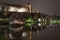 Wawel Castle in Krakow, with ship on the Vistula at night.