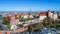 Wawel Cathedral and Castle in Krakow, Poland. Aerial view