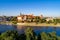 Wawel cathedral and castle. Krakow. Poland. Vistula river. Aerial view