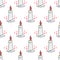 Wax candle seamless pattern. Burning wax light vector illustration. Hand drawn glim wallpaper. Meditation and relaxation concept