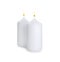 Wax candles with wicks isolated