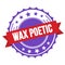 WAX POETIC text on red violet ribbon stamp