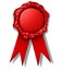 Wax seal crest red ribbon award