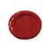 Wax seal mockup. Round red stamp, vector medallion