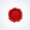 Wax seal red. Shiny Red Sealing wax isolated realistic.