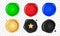 Wax seal set with stars. Green, red, blue, gold, black wax seal stamps with star isolated on white background. Realistic