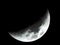 Waxing Crescent Moon partial illumination