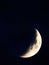 Waxing crescent moon with surface detail