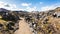 way at Laugahraun volcanic lava field in Iceland