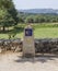 The way mark totem, that guides the pilgrims in the Camino de Santiago, Galicia, Spain.