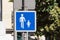 Way for pedestrians - father with child ,sign