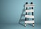 Way to success concept, pencil Ladder with blank stairs, copy sp