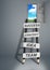 Way to success creative concept, pencil Ladder with copy space