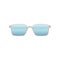 Wayfarer sunglasses with blue lenses and metallic frame. Stylish spectacles. Protective eyewear. Flat vector design for