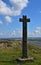 Waymarker Stone Cross on Moorland in Northern England
