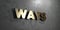 Ways - Gold sign mounted on glossy marble wall - 3D rendered royalty free stock illustration