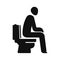 WC, funny symbol. Man sitting on toilet. Vector illustration