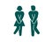 Wc restroom bathroom icon template. Male female toilet indicating sign symbol. Illustration in minimal style