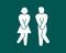 Wc restroom bathroom icon template. Male female toilet indicating sign symbol. Vector illustration in minimal style