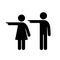 WC sign Icon indicate direction, show the way Vector Illustration on the white background. Vector man & woman icons.