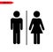 WC sign icon. Toilets Icon Unisex.Toilet symbol. Vector man and woman icons.