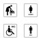WC / Toilet door plate icon set.