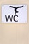 WC toilet funny female sign in a gim
