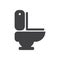 WC, toilet icon, filled flat sign, solid glyph pictogram