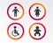 WC toilet icons. Human male or female signs.