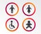 WC toilet icons. Human male or female signs.