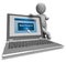Weak Password Laptop Shows Online Vulnerability And Internet Threat - 3d Illustration